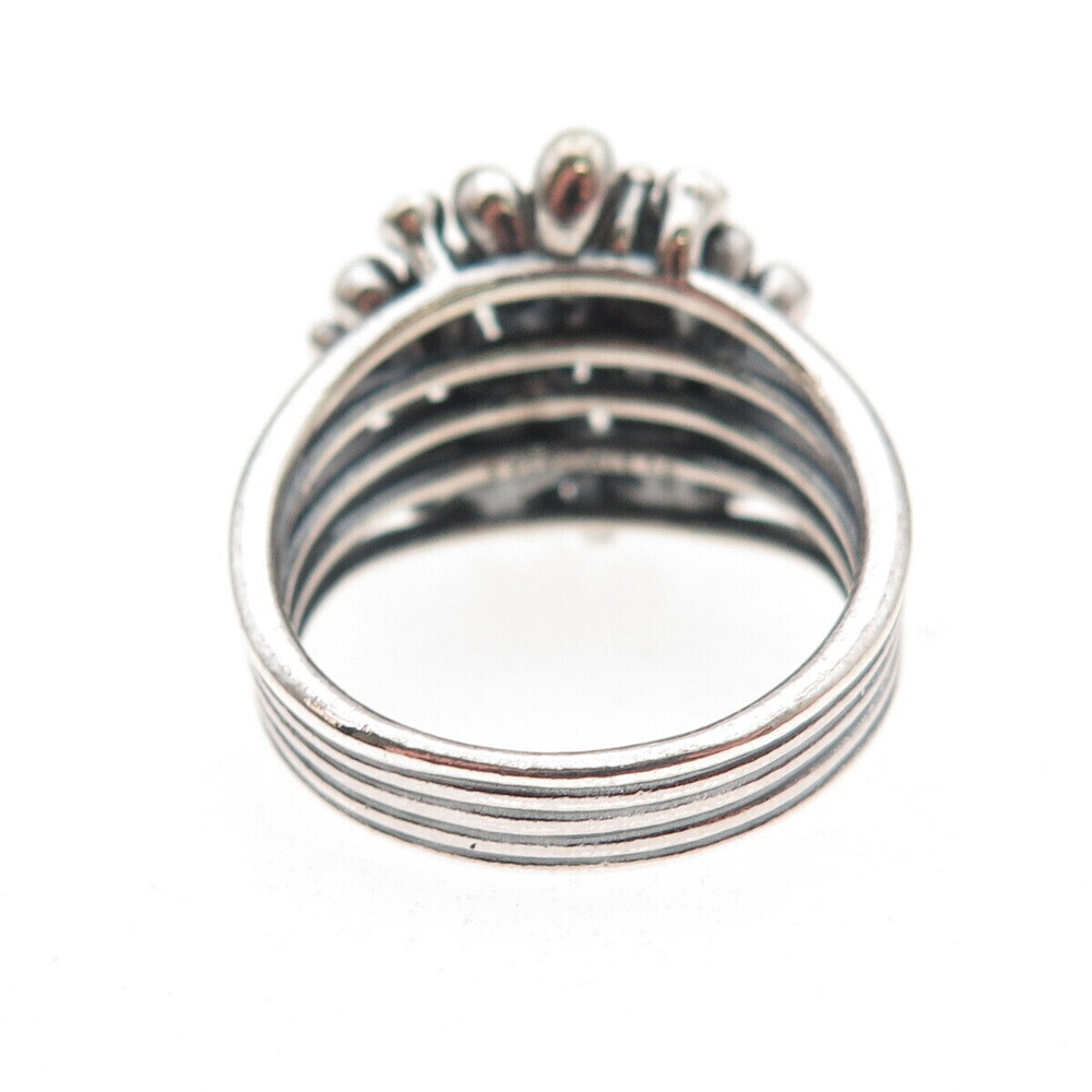 Pandora Sterling Silver Enamel Real Pearl Cherry Blossom Bouquet Ring Size 7.75 - Picture 5 of 8